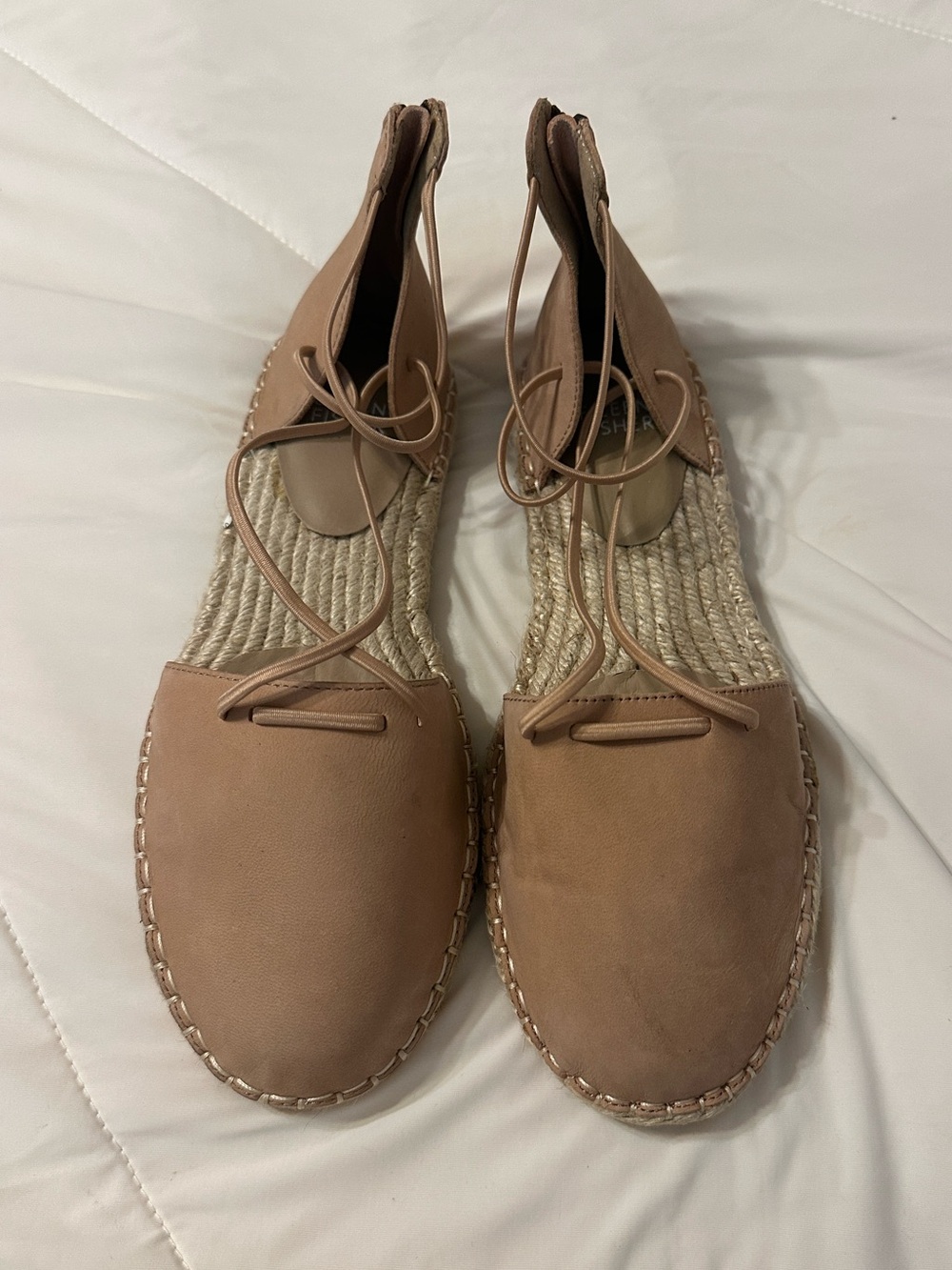 Eileen Fisher Lace Suede Espadrille Flats - Honey Color - Size 7.5